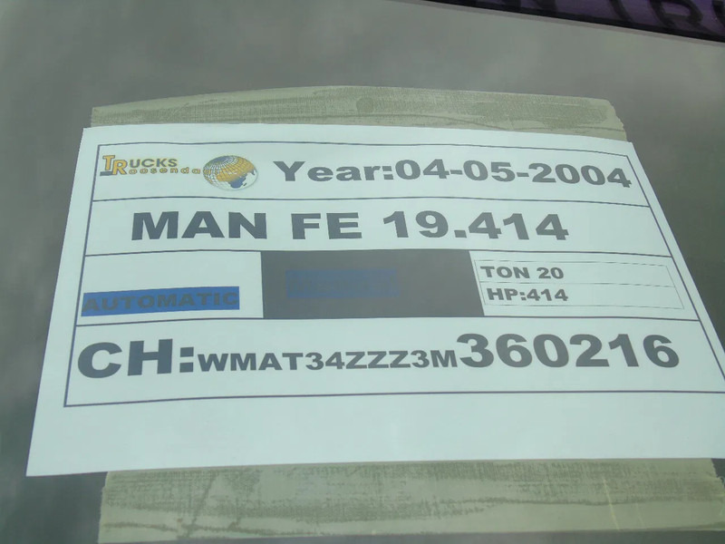 MAN FE 19.414 + MANUAL + 4X4 +EURO 2 !!!!!!!!!!! - Tractor unit: picture 4 MAN FE 19.414 + MANUAL + 4X4 +EURO 2 !!!!!!!!!!! - Tractor unit: picture 4