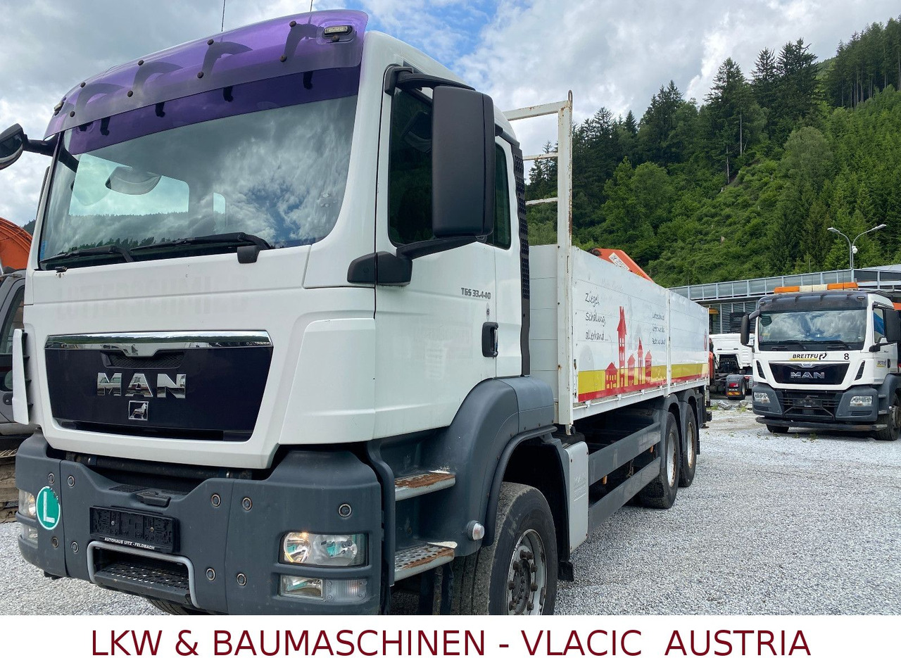 MAN TGS 33.440 6x4 Blatt/Blatt Mit Palfinger PK16500 - Dropside/ Flatbed truck, Crane truck: picture 1 MAN TGS 33.440 6x4 Blatt/Blatt Mit Palfinger PK16500 - Dropside/ Flatbed truck, Crane truck: picture 1