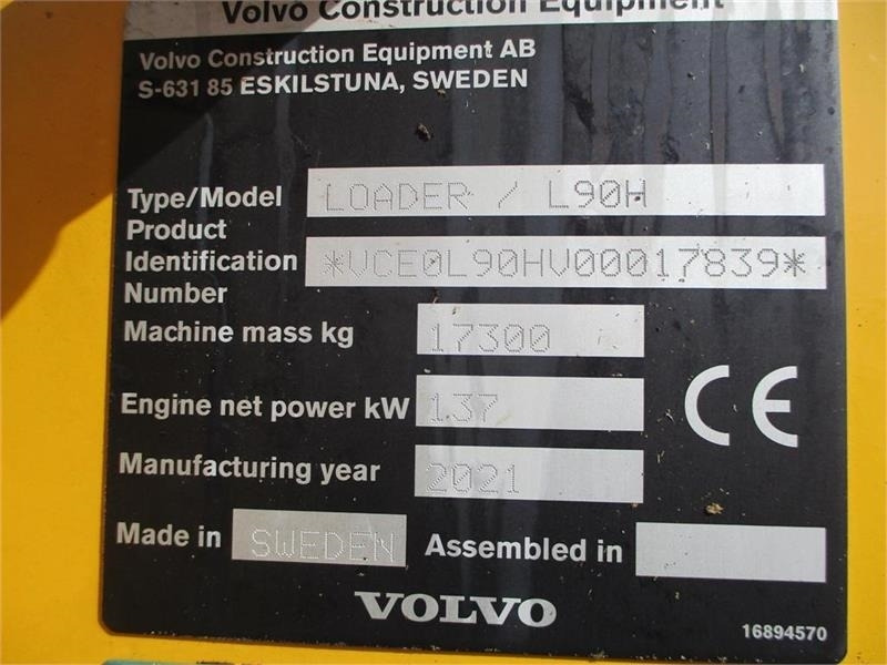 Volvo L 90 H Årg 9.2021, CDC, BSS, DK-Maskine med fuld V - Wheel loader: picture 2 Volvo L 90 H Årg 9.2021, CDC, BSS, DK-Maskine med fuld V - Wheel loader: picture 2