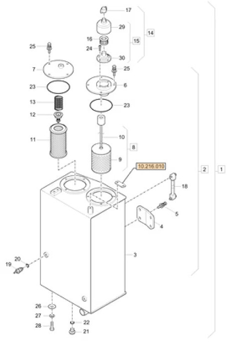 Case 3LML03100 - 31ML01017CG (HYDRAULIC TANK) - Fuel tank for Construction machinery: picture 2 Case 3LML03100 - 31ML01017CG (HYDRAULIC TANK) - Fuel tank for Construction machinery: picture 2