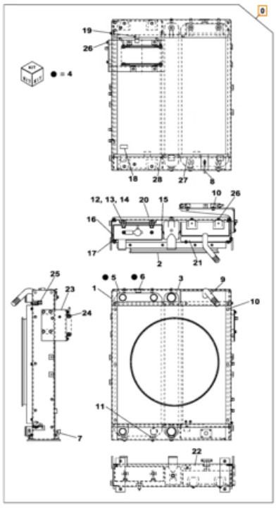 Case KNH10452 - KNH10451 - Radiator for Construction machinery: picture 1 Case KNH10452 - KNH10451 - Radiator for Construction machinery: picture 1