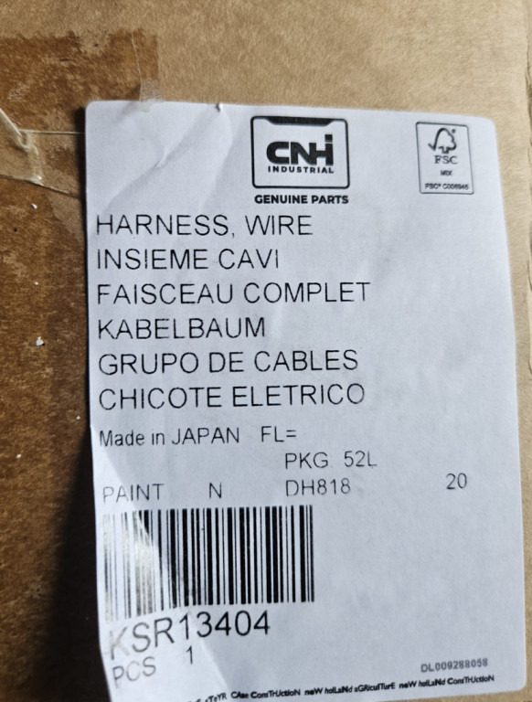 Case KSR13404 - KSR13401 - Cables/ Wire harness for Construction machinery: picture 1 Case KSR13404 - KSR13401 - Cables/ Wire harness for Construction machinery: picture 1
