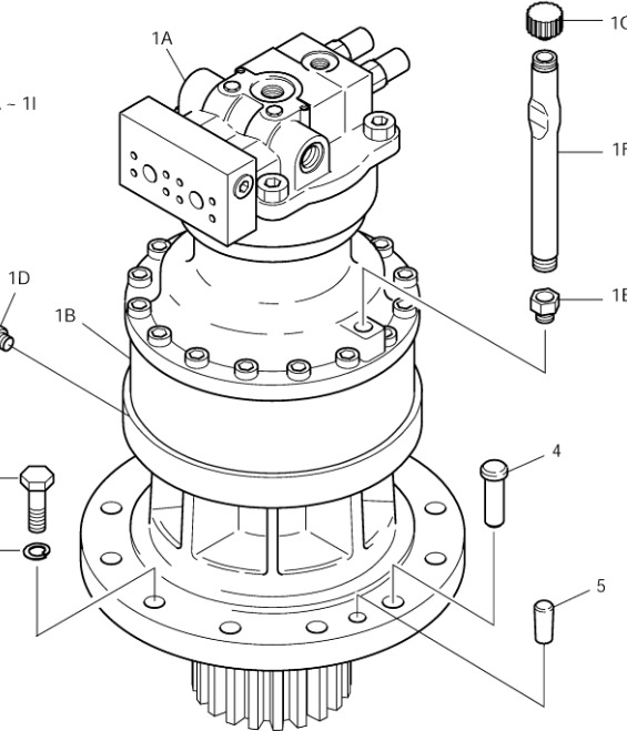 Doosan 401-00036H - 401-00036K - Swing motor for Construction machinery: picture 1 Doosan 401-00036H - 401-00036K - Swing motor for Construction machinery: picture 1