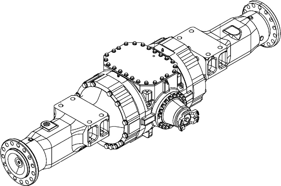 Hitachi 63F-30 - 163F3-00021 - Rear axle for Construction machinery: picture 1 Hitachi 63F-30 - 163F3-00021 - Rear axle for Construction machinery: picture 1