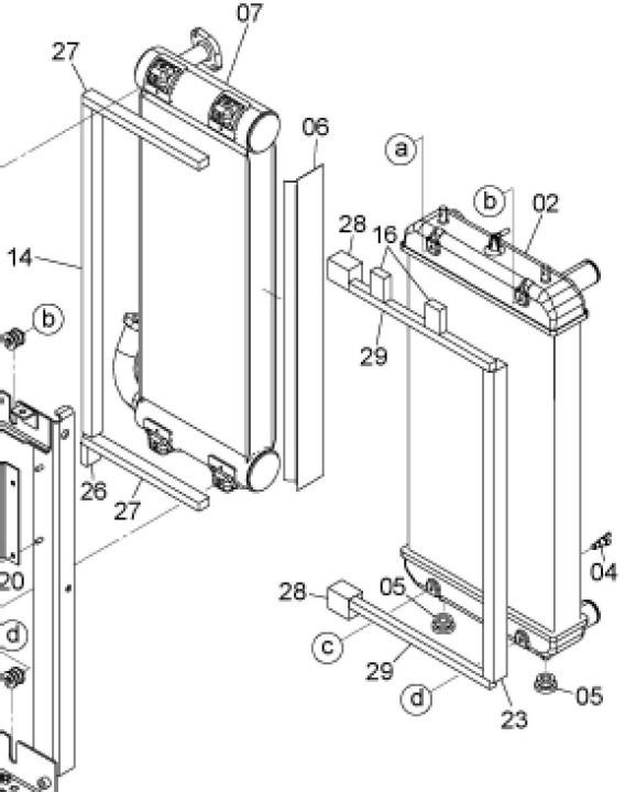 Hitachi YA00009861 - YA00043285 - Radiator for Construction machinery: picture 1 Hitachi YA00009861 - YA00043285 - Radiator for Construction machinery: picture 1