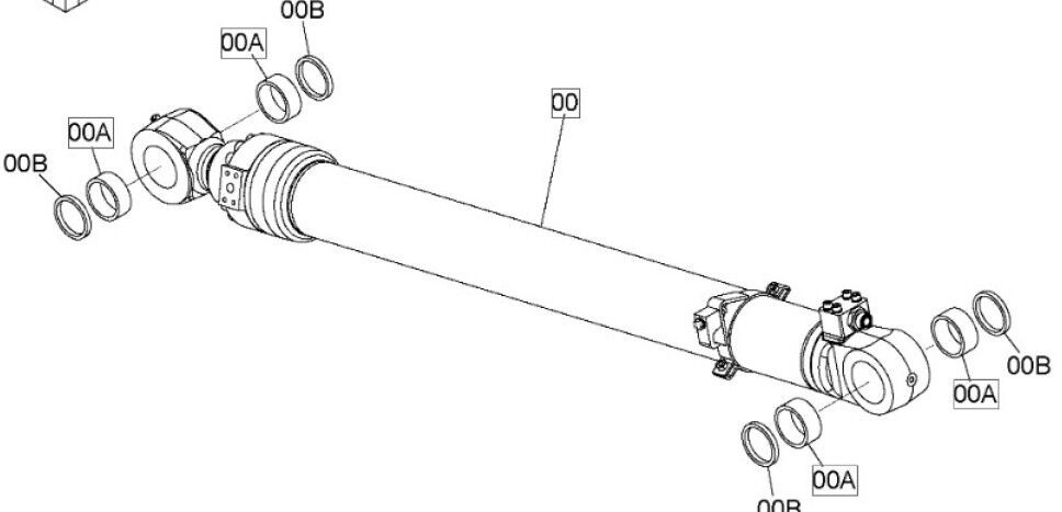 Hitachi YA60059299 - Hydraulic cylinder for Construction machinery: picture 1 Hitachi YA60059299 - Hydraulic cylinder for Construction machinery: picture 1