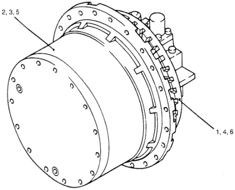 New Holland Kobelco YN15V00011F4 - YN15V00017F2 - Final drive for Agricultural machinery: picture 1 New Holland Kobelco YN15V00011F4 - YN15V00017F2 - Final drive for Agricultural machinery: picture 1