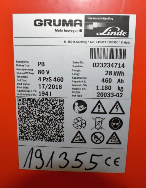 GRUMA 80 Volt 4 PzS 460 Ah - Battery for Material handling equipment: picture 5 GRUMA 80 Volt 4 PzS 460 Ah - Battery for Material handling equipment: picture 5