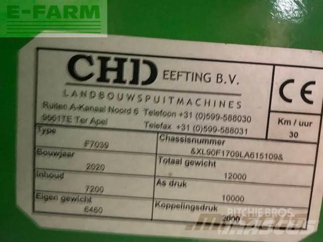 Trailed sprayer CHD f7039 39m 7000l veldspuit: picture 13
