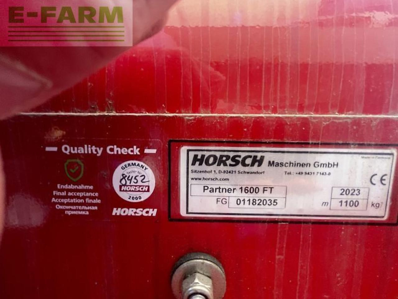 Horsch partner fronttank 1600 - Seed drill: picture 5 Horsch partner fronttank 1600 - Seed drill: picture 5