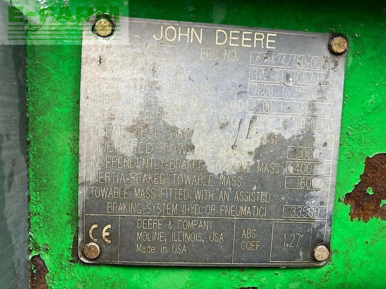 Farm tractor John Deere 7710 tls, fl stoll fz 60.1: picture 18