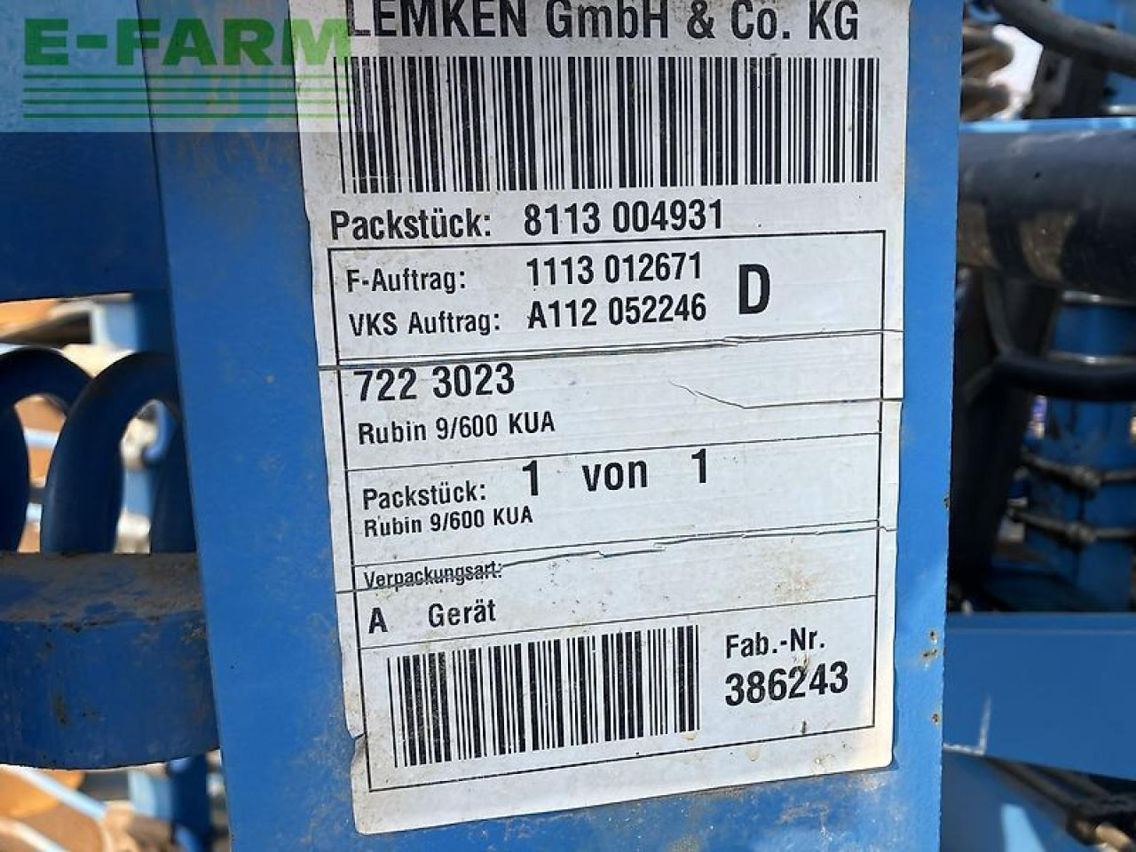 Seed drill Lemken rubin 9/600 kua +solitair 9/600 ka-ds: picture 9