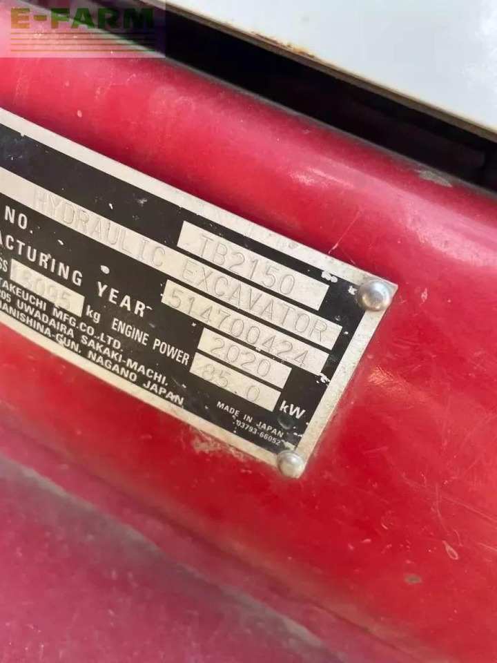 Takeuchi tb 2150 - Crawler excavator: picture 4 Takeuchi tb 2150 - Crawler excavator: picture 4