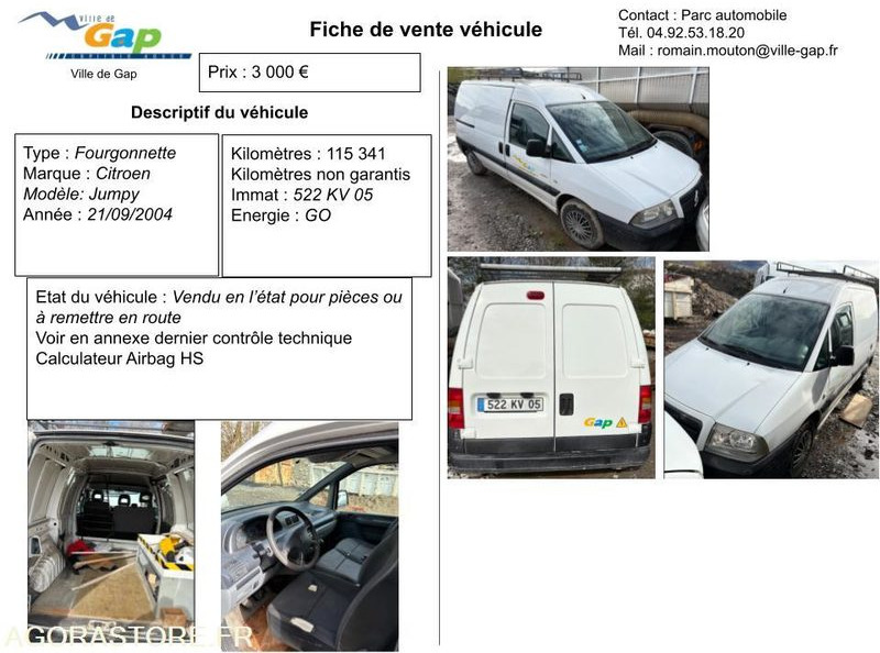 FOURGONNETTE CITROEN JUMPY - Small van: picture 2 FOURGONNETTE CITROEN JUMPY - Small van: picture 2