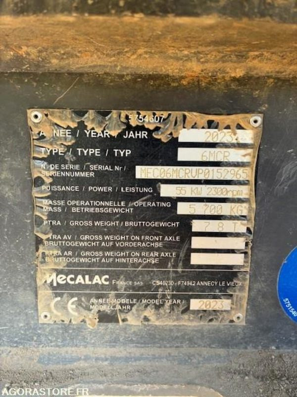 MECALAC 6MCR 2023 1200 HEURES - Excavator: picture 1 MECALAC 6MCR 2023 1200 HEURES - Excavator: picture 1