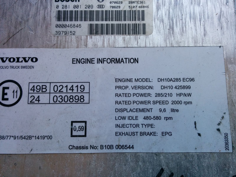 Volvo Bosh 0986282023 . /1209/ - ECU: picture 3 Volvo Bosh 0986282023 . /1209/ - ECU: picture 3