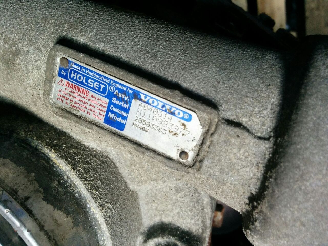 Volvo HOLSET HX40M . HX40G Iveko Volvo Iveko Cursor-8 - Turbo for Bus: picture 2 Volvo HOLSET HX40M . HX40G Iveko Volvo Iveko Cursor-8 - Turbo for Bus: picture 2