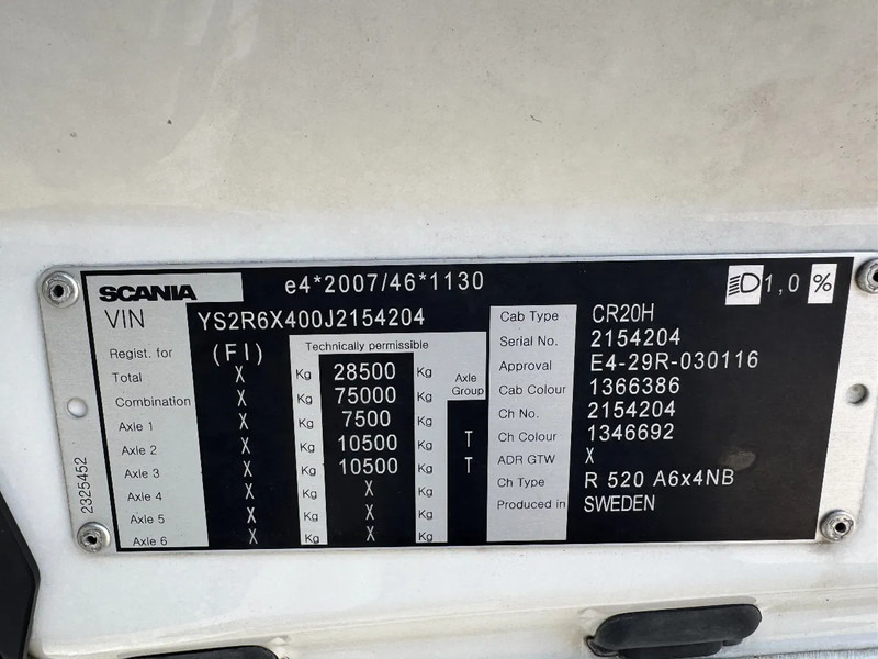 Tractor unit Scania R520 V8 NGS 6X4 EURO 6: picture 14