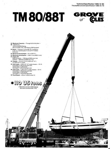 All terrain crane Grove Coles TM 80/88 T: picture 14