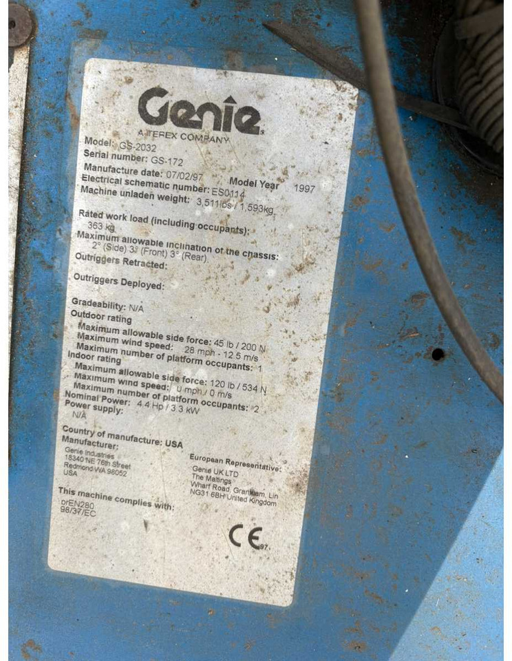 Aerial platform 1997 GENIE GS-2032 AERIAL PLATFORM: picture 18