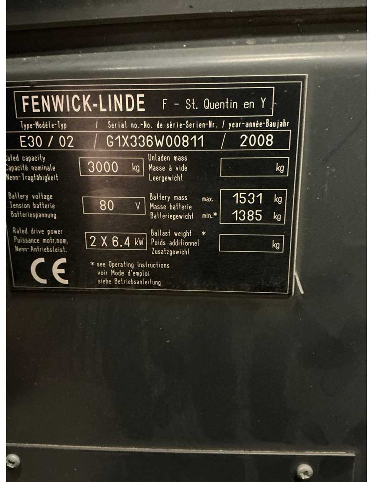 2008 LINDE E30/02 FORKLIFT - Forklift: picture 2 2008 LINDE E30/02 FORKLIFT - Forklift: picture 2