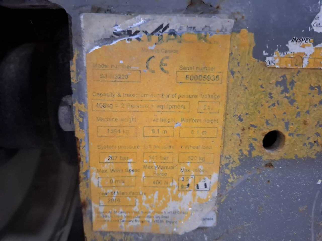 Aerial platform 2016 SKYJACK SJ3220 AERIAL PLATFORM: picture 8 Aerial platform 2016 SKYJACK SJ3220 AERIAL PLATFORM: picture 8