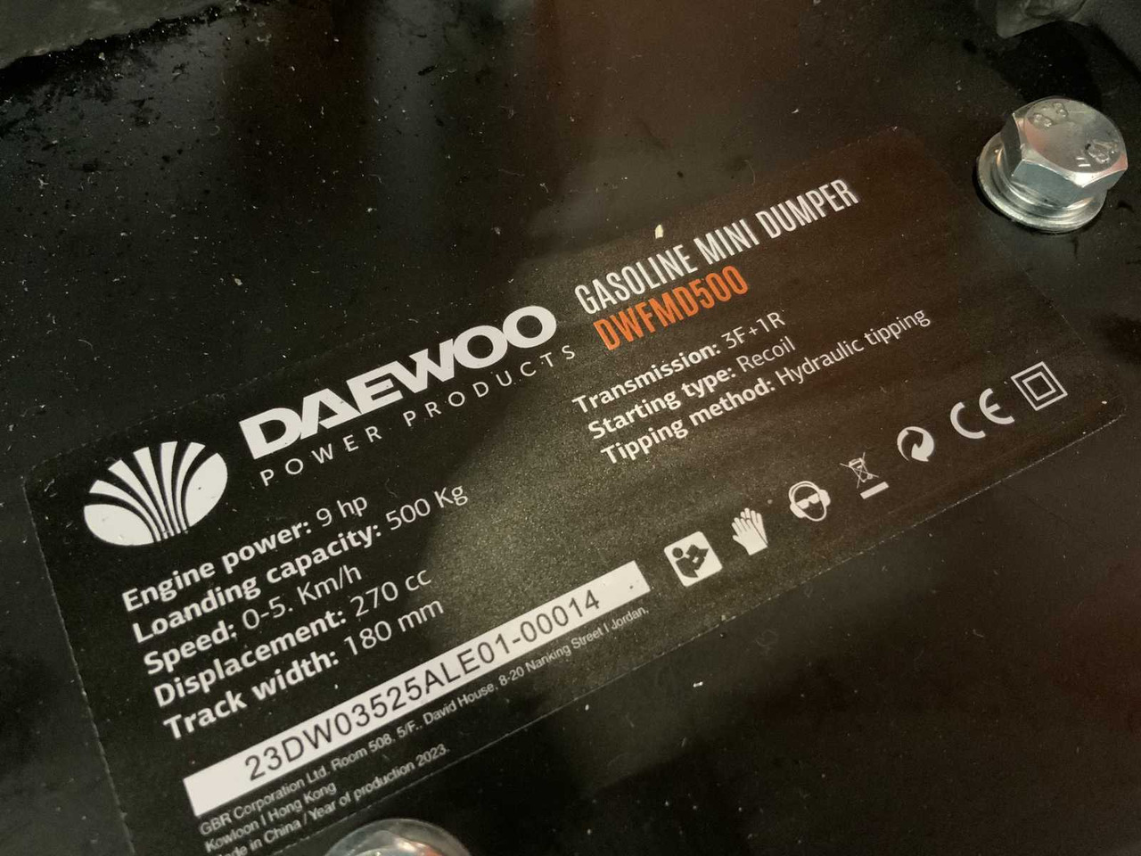 Dumper Daewoo DWFMD500: picture 9