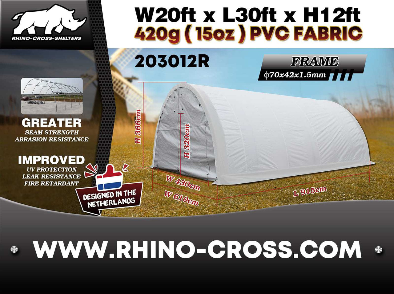Storage tank Rhino-Cross-Shelter 203012R - 9,15x6,1x3,66 m: picture 9