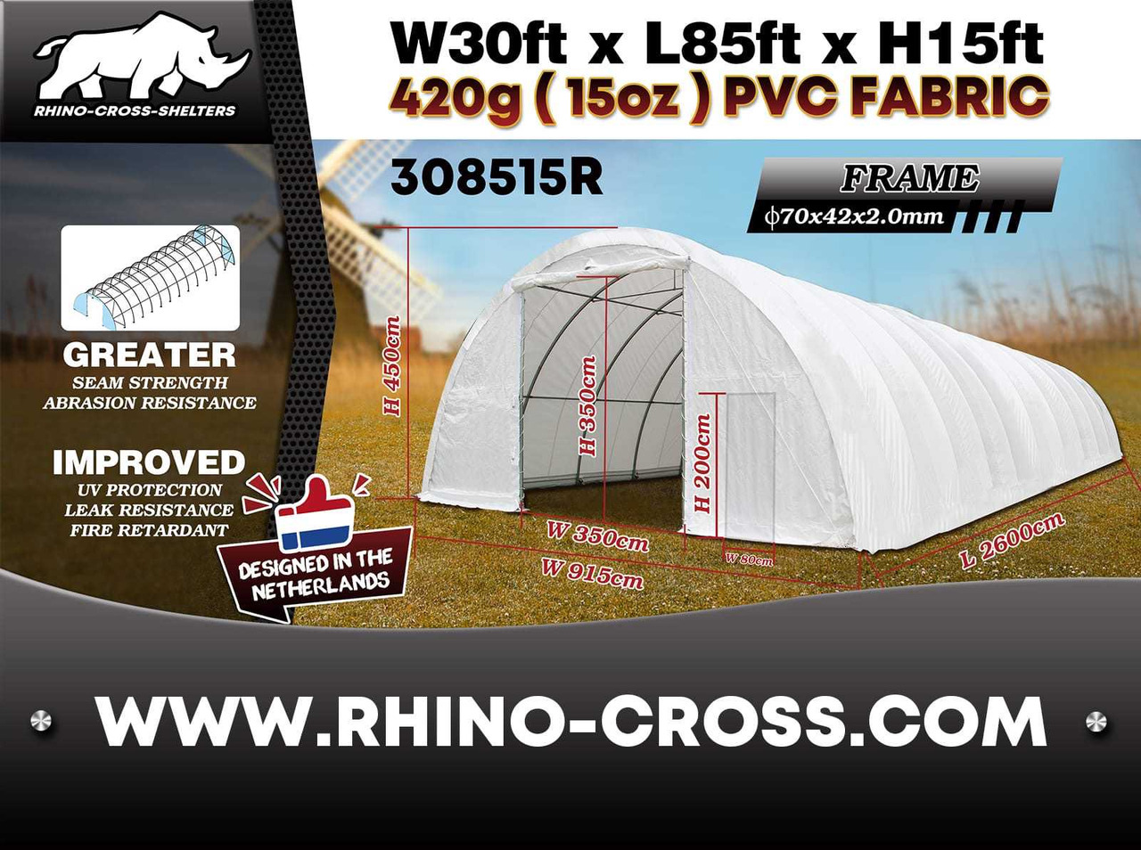 Storage tank Rhino-Cross-Shelter 308515R - 26x9,15x4,5 m: picture 9