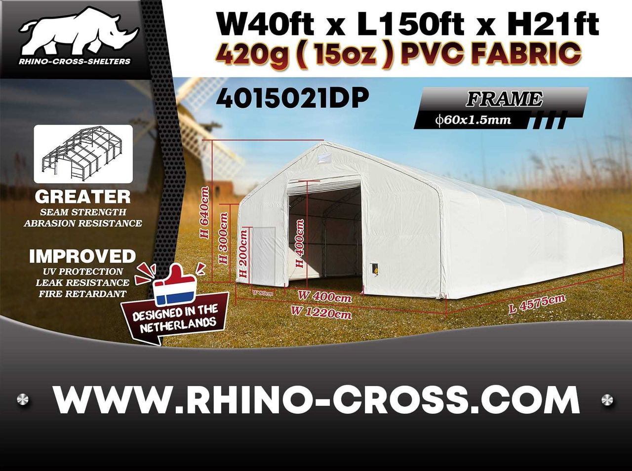 Rhino-Cross-Shelter 4015021DP - 45,75x12,2x6,4 m - Storage tank: picture 2 Rhino-Cross-Shelter 4015021DP - 45,75x12,2x6,4 m - Storage tank: picture 2