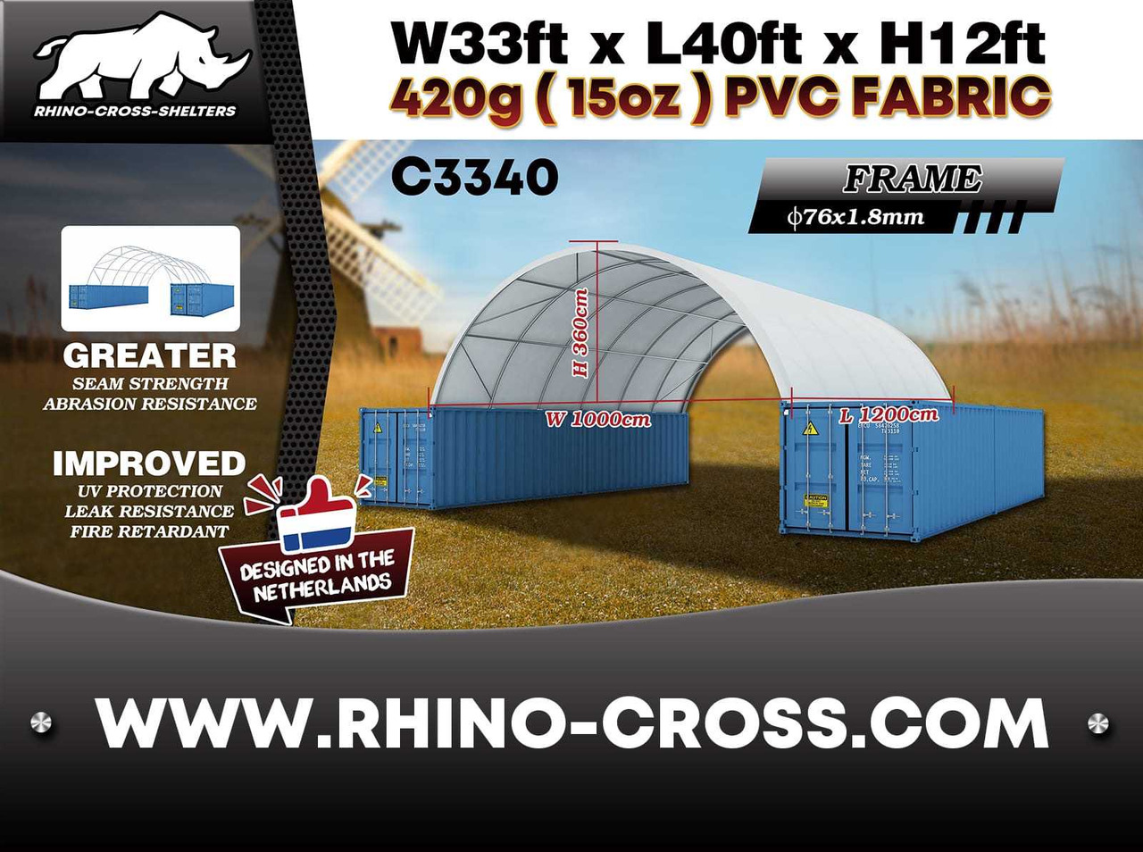 Rhino-Cross-Shelter C3340 - 12x10x3,6 m - Storage tank: picture 3 Rhino-Cross-Shelter C3340 - 12x10x3,6 m - Storage tank: picture 3