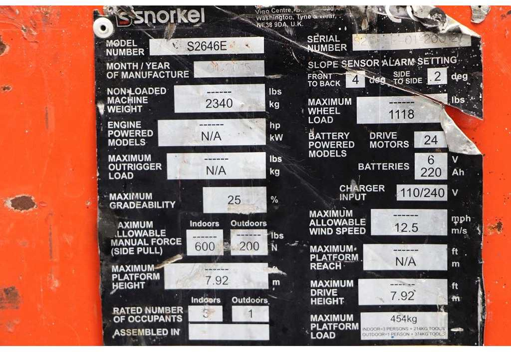 SNORKEL - S2646E - AERIAL PLATFORM, 2015, WORKING HEIGHT 9.9M - Aerial platform: picture 5 SNORKEL - S2646E - AERIAL PLATFORM, 2015, WORKING HEIGHT 9.9M - Aerial platform: picture 5