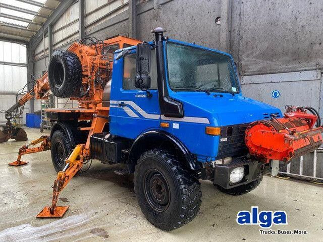 Unimog U 1450 4x4, Zug & Bergwinde, Kran, Greifer, AH - Construction machinery: picture 1 Unimog U 1450 4x4, Zug & Bergwinde, Kran, Greifer, AH - Construction machinery: picture 1