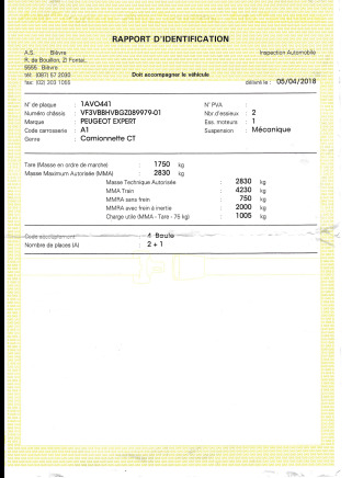 Camionnette PEUGEOT EXPERT - Châssis n°VF3VBBHVBGZ089979, - Panel van: picture 3 Camionnette PEUGEOT EXPERT - Châssis n°VF3VBBHVBGZ089979, - Panel van: picture 3