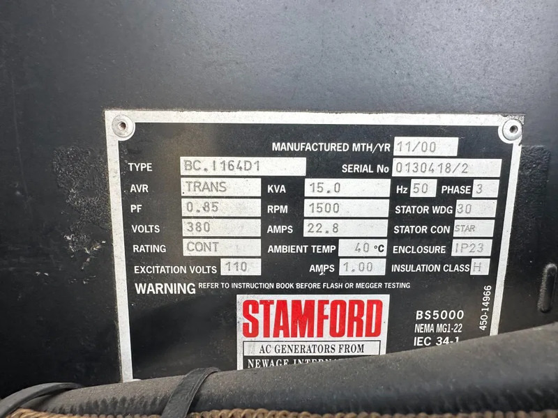 Generator set Atlas-Copco QAS 14 Yanmar Stamford 15 kVA Silent generatorset: picture 11