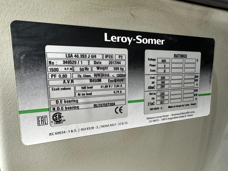 Generator set Atlas-Copco QAS 200 Volvo Leroy Somer 220 kVA Silent Rental generatorset: picture 12