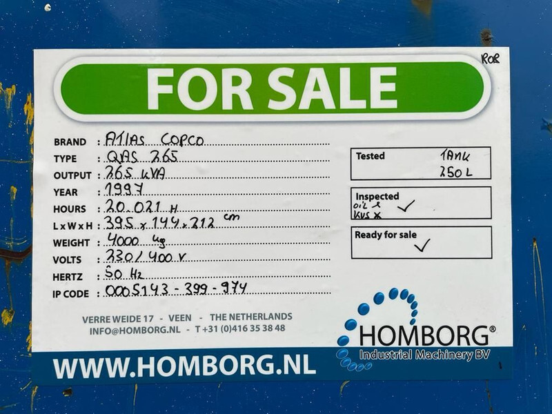 Generator set Atlas-Copco QAS 265 Silent 265 kVA generatorset: picture 12