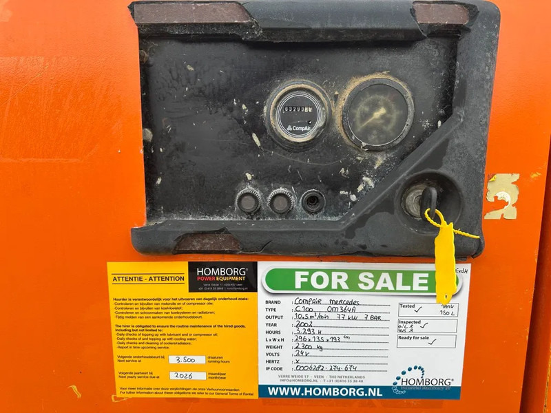 Compair C100 Mercedes OM 364 A 10.5 m3 / min 77 kW 7 Bar Silent Diesel Compressor - Air compressor: picture 5 Compair C100 Mercedes OM 364 A 10.5 m3 / min 77 kW 7 Bar Silent Diesel Compressor - Air compressor: picture 5
