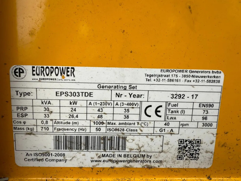 Europower EPS303TDE Kubota 30 kVA Silent generatorset - Generator set: picture 4 Europower EPS303TDE Kubota 30 kVA Silent generatorset - Generator set: picture 4