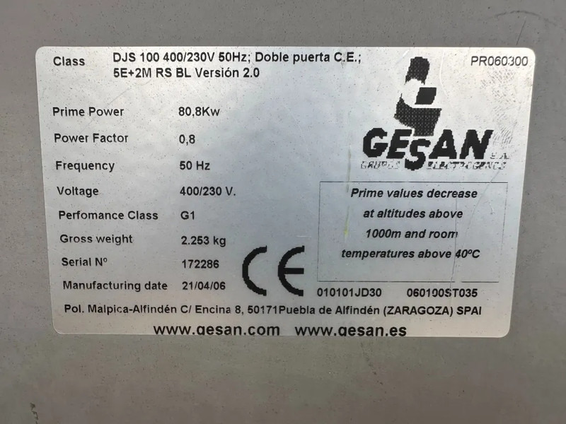 GESAN DJS 100 John Deere Stamford 100 kVA Silent Rental generatorset - Generator set: picture 4 GESAN DJS 100 John Deere Stamford 100 kVA Silent Rental generatorset - Generator set: picture 4