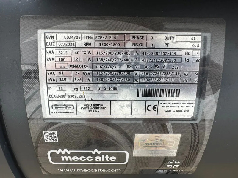JCB 448 TWGA - 60 Mecc Alte Spa 82.5 kVA generatorset as New ! - Generator set: picture 5 JCB 448 TWGA - 60 Mecc Alte Spa 82.5 kVA generatorset as New ! - Generator set: picture 5