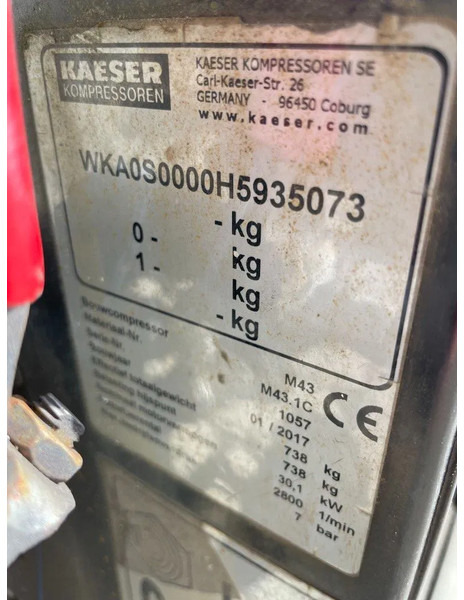 Air compressor Kaeser M43 Kubota 4,2 m3 / min 7 Bar 30 kW Silent Diesel Compressor: picture 7