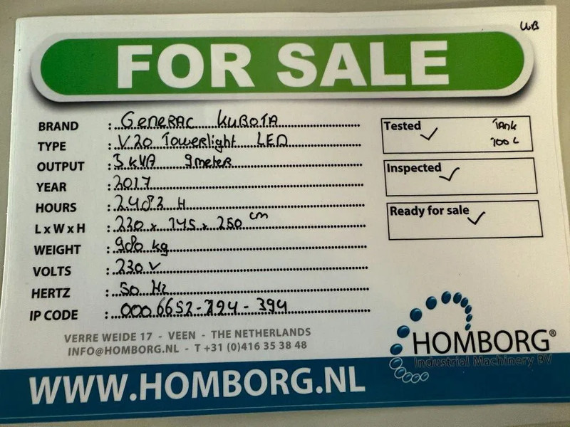 Lighting tower Kubota Generac V20 TowerLight 9 meter LED Lichtmast Aggregaat: picture 17