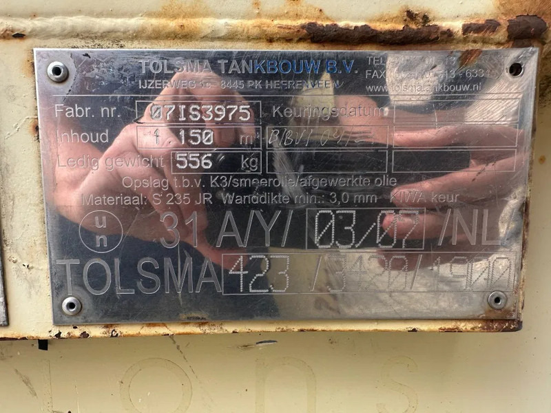 Tolsma Kiwa IBC 1150 liter Dieseltank Milieutank - Storage tank: picture 3 Tolsma Kiwa IBC 1150 liter Dieseltank Milieutank - Storage tank: picture 3