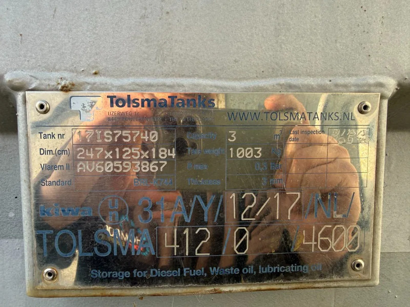Tolsma Kiwa IBC 3000 liter Dieseltank Brandstoftank - Shipping container: picture 3 Tolsma Kiwa IBC 3000 liter Dieseltank Brandstoftank - Shipping container: picture 3