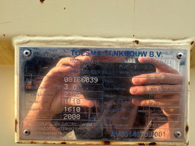 Tolsma Kiwa IBC 3000 liter Dieseltank Milieutank - Storage tank: picture 3 Tolsma Kiwa IBC 3000 liter Dieseltank Milieutank - Storage tank: picture 3