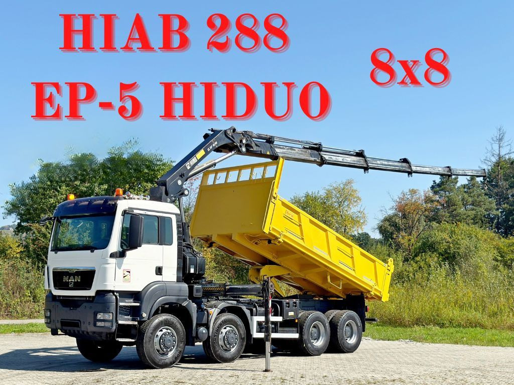 MAN TGS 32.510 * HIAB 288 EP - 5HIDUO/ FUNK * 8x8 - Tipper, Crane truck: picture 1 MAN TGS 32.510 * HIAB 288 EP - 5HIDUO/ FUNK * 8x8 - Tipper, Crane truck: picture 1