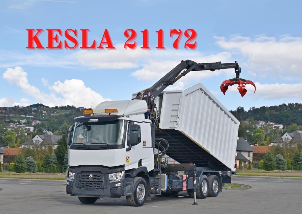 Renault C460* ABROLLKIPPER *KESLA 21172 * TOPZUSTAND - Hook lift truck, Crane truck: picture 1 Renault C460* ABROLLKIPPER *KESLA 21172 * TOPZUSTAND - Hook lift truck, Crane truck: picture 1