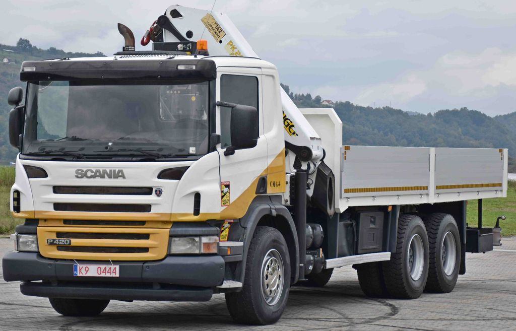Scania P 420* PRITSCHE 6,40m * PK 29002+FUNK * 6x4 - Crane truck, Dropside/ Flatbed truck: picture 3 Scania P 420* PRITSCHE 6,40m * PK 29002+FUNK * 6x4 - Crane truck, Dropside/ Flatbed truck: picture 3