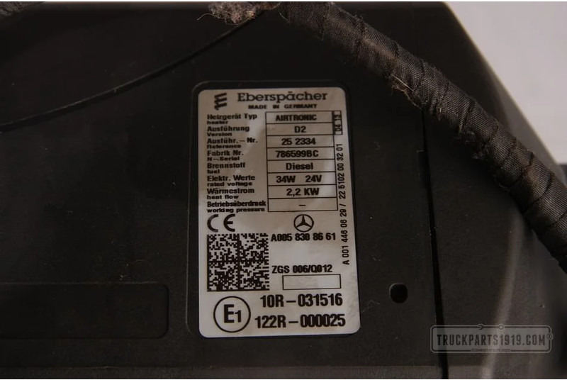 Eberspächer Heating, Ventilation & AC Standkachel MERCEDES-BENZ - Heating/ Ventilation for Truck: picture 2 Eberspächer Heating, Ventilation & AC Standkachel MERCEDES-BENZ - Heating/ Ventilation for Truck: picture 2